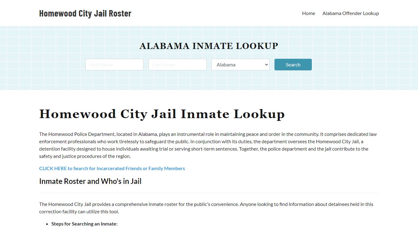 Homewood Police Department & City Jail, AL Inmate Roster, Arrests, Mugshots