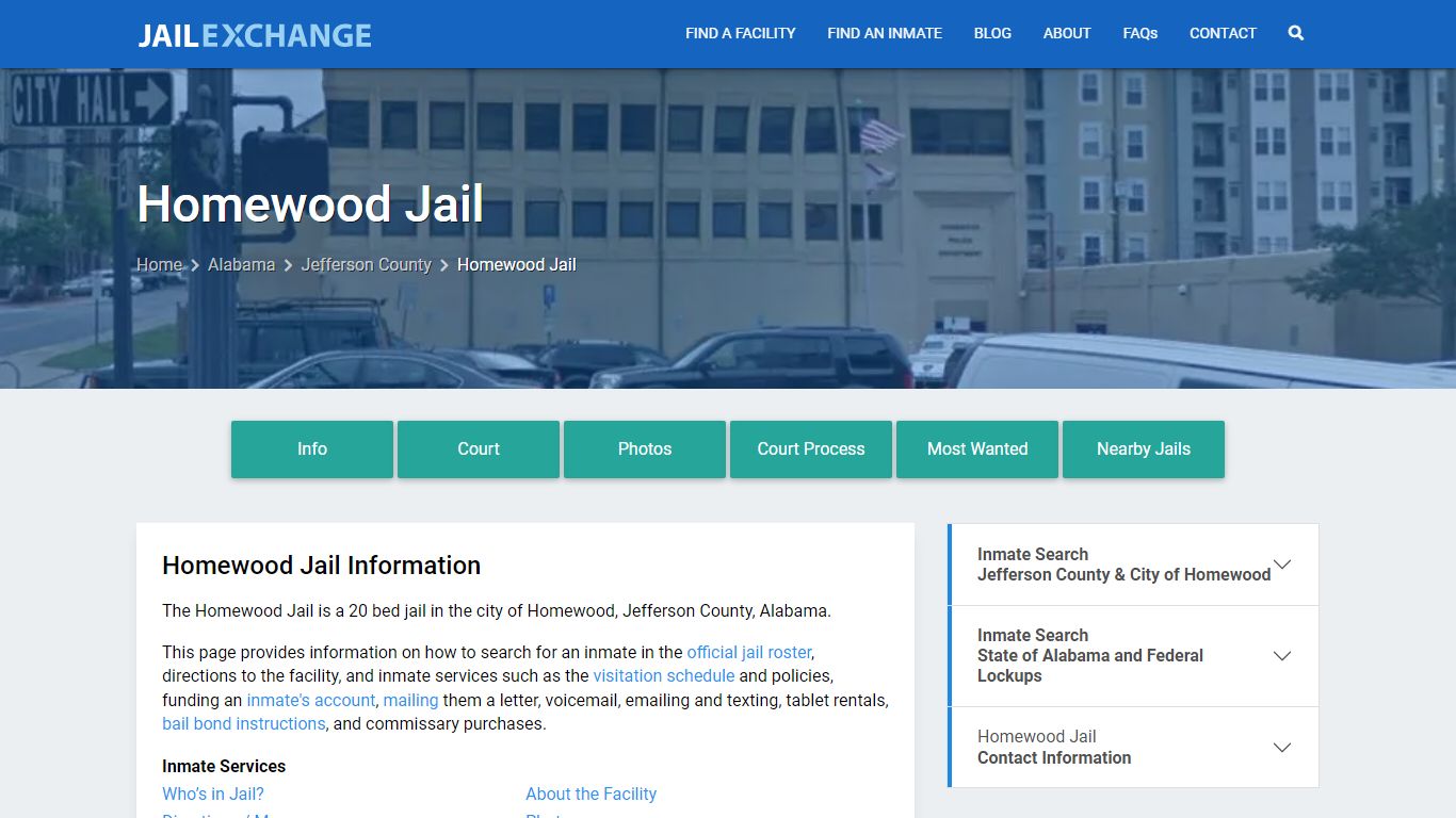 Homewood Jail, AL Inmate Search, Information - Jail Exchange